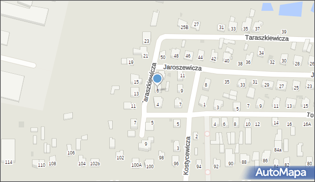 Bielsk Podlaski, Taraszkiewicza Bronisława, 6, mapa Bielsk Podlaski