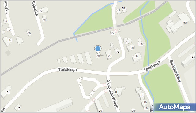 Bielsko-Biała, Tańskiego Czesława, 28, mapa Bielsko-Białej