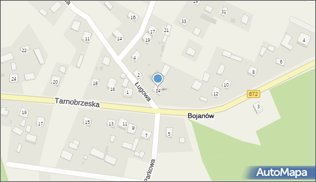 Bojanów, Tarnobrzeska, 14, mapa Bojanów