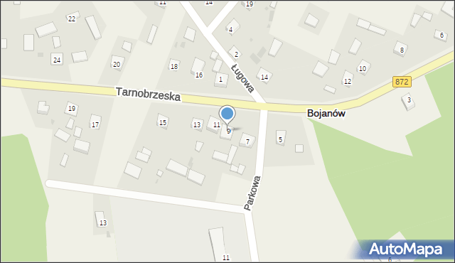 Bojanów, Tarnobrzeska, 9, mapa Bojanów