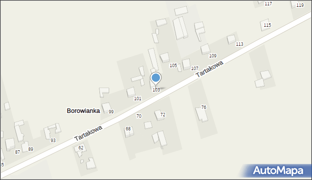 Borowianka, Tartakowa, 103, mapa Borowianka
