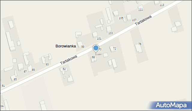 Borowianka, Tartakowa, 68a, mapa Borowianka