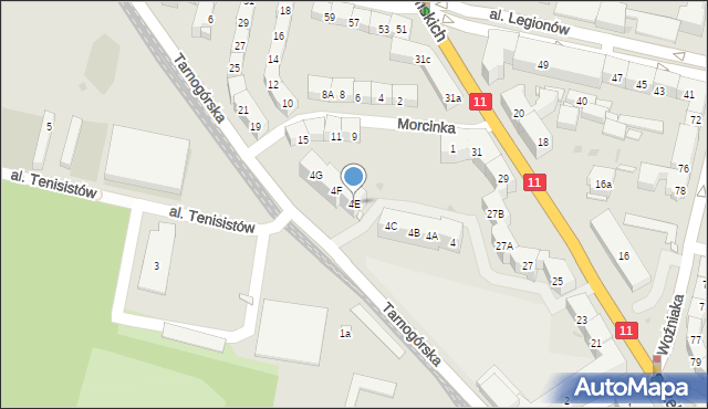 Bytom, Tarnogórska, 4E, mapa Bytomia