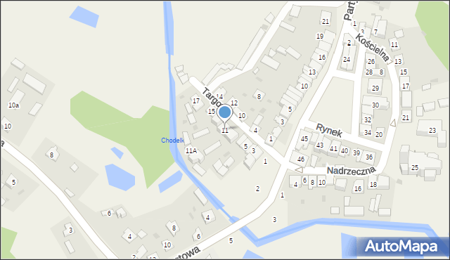 Chodel, Targowa, 11, mapa Chodel