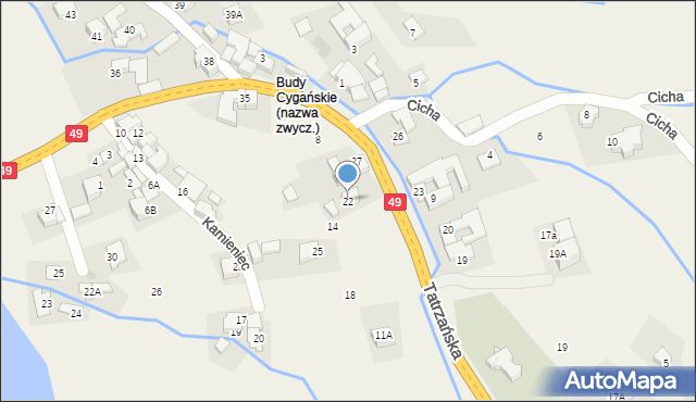 Czarna Góra, Tatrzańska, 12, mapa Czarna Góra