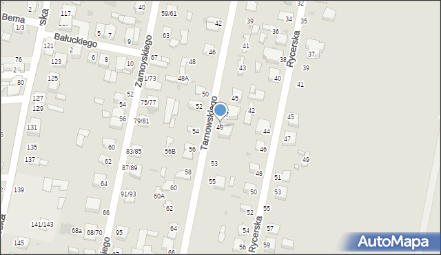 Częstochowa, Tarnowskiego, 49, mapa Częstochowy