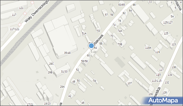 Częstochowa, Tartakowa, 62, mapa Częstochowy