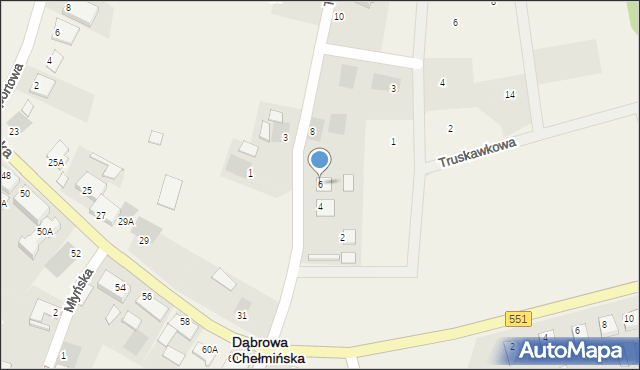 Dąbrowa Chełmińska, Targowa, 6, mapa Dąbrowa Chełmińska
