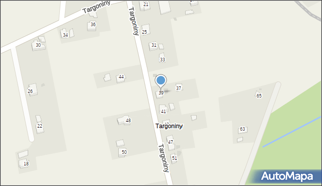 Dzięgielów, Targoniny, 39, mapa Dzięgielów