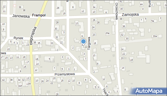 Frampol, Targowa, 5, mapa Frampol