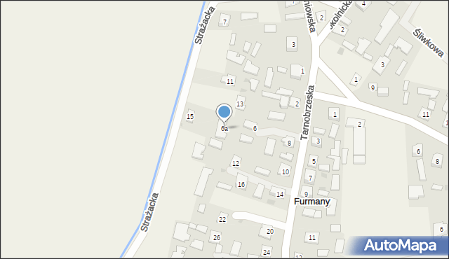 Furmany, Tarnobrzeska, 6a, mapa Furmany