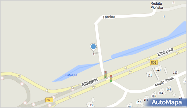 Gdańsk, Tarcice, 1, mapa Gdańska