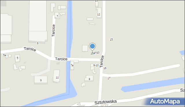 Gdańsk, Tarcice, 10A, mapa Gdańska