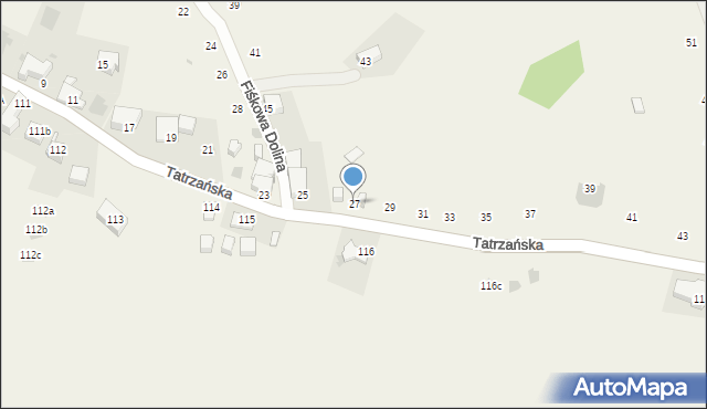 Gliczarów Górny, Tatrzańska, 27, mapa Gliczarów Górny