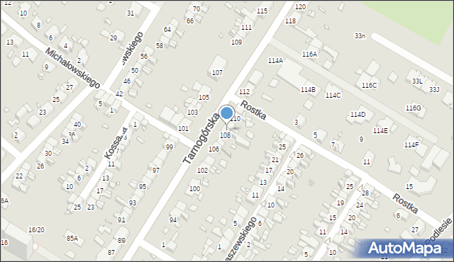 Gliwice, Tarnogórska, 108A, mapa Gliwic