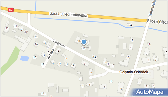 Gołymin-Ośrodek, Targowa, 10, mapa Gołymin-Ośrodek