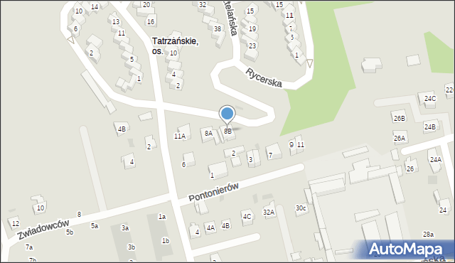 Gorzów Wielkopolski, Tartaczna, 8B, mapa Gorzów Wielkopolski