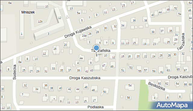 Grudziądz, Tatrzańska, 8, mapa Grudziądza