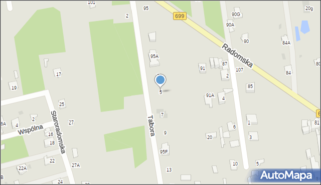 Jedlnia-Letnisko, Tabora Artura, 5, mapa Jedlnia-Letnisko