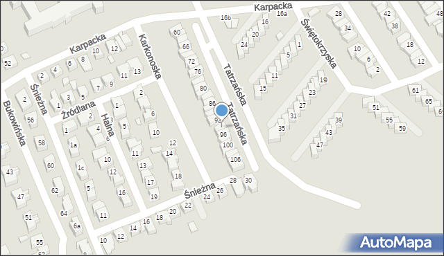 Kalisz, Tatrzańska, 94, mapa Kalisza