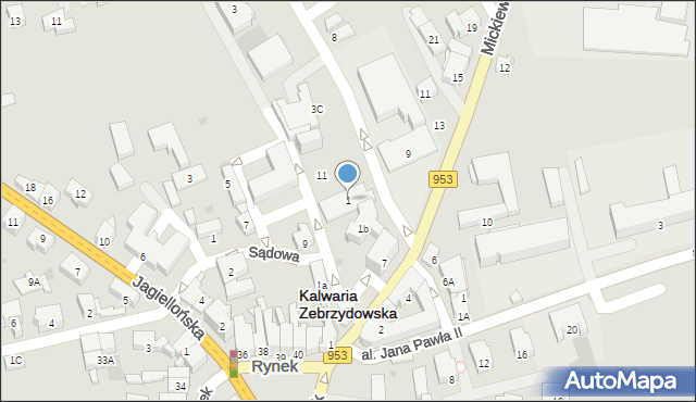 Kalwaria Zebrzydowska, Targowa, 1, mapa Kalwaria Zebrzydowska