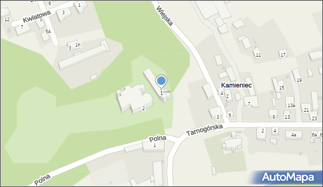 Kamieniec, Tarnogórska, 1, mapa Kamieniec