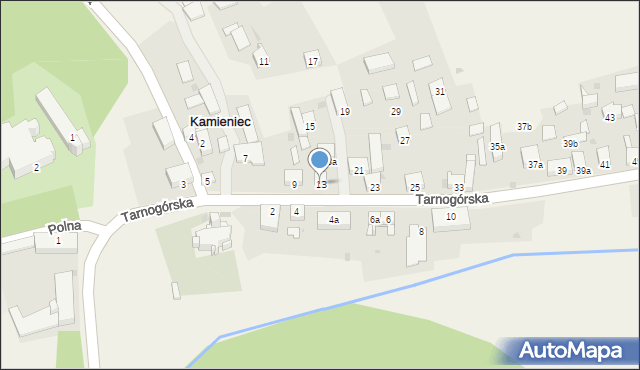 Kamieniec, Tarnogórska, 13, mapa Kamieniec