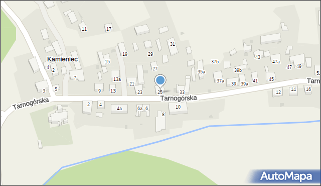 Kamieniec, Tarnogórska, 25, mapa Kamieniec