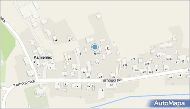 Kamieniec, Tarnogórska, 29, mapa Kamieniec