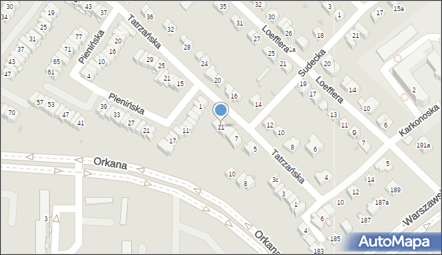 Kielce, Tatrzańska, 11, mapa Kielc