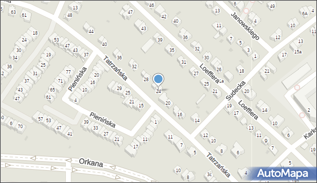 Kielce, Tatrzańska, 24, mapa Kielc