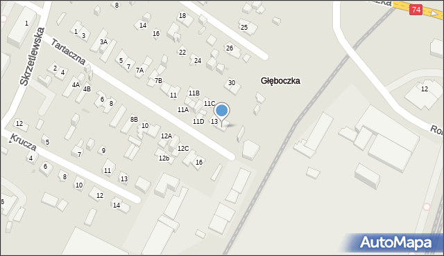 Kielce, Tartaczna, 15, mapa Kielc