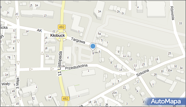 Kłobuck, Targowa, 4, mapa Kłobuck