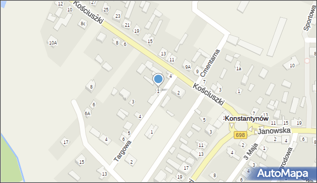 Konstantynów, Targowa, 1, mapa Konstantynów