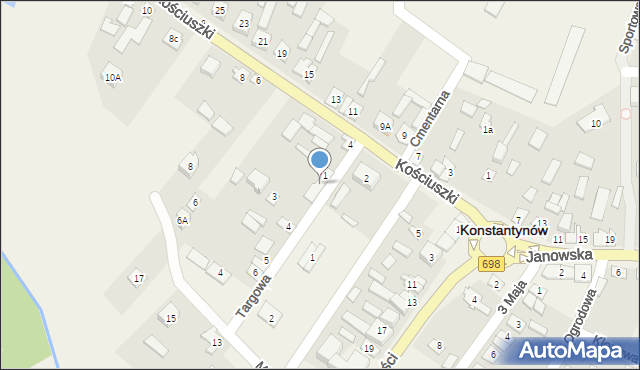 Konstantynów, Targowa, 1a, mapa Konstantynów