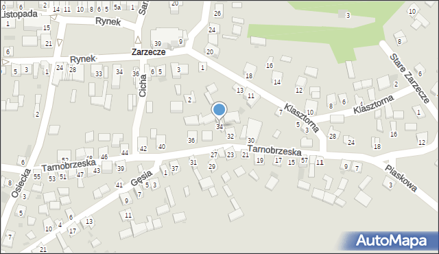 Koprzywnica, Tarnobrzeska, 34, mapa Koprzywnica