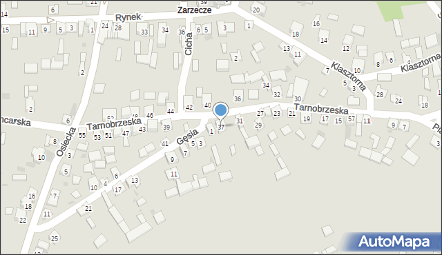 Koprzywnica, Tarnobrzeska, 37, mapa Koprzywnica