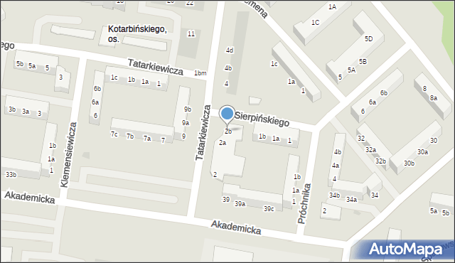 Koszalin, Tatarkiewicza Władysława, 2b, mapa Koszalina