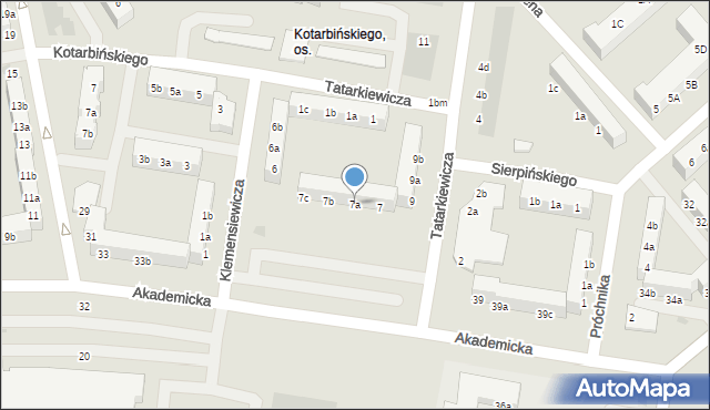 Koszalin, Tatarkiewicza Władysława, 7a, mapa Koszalina