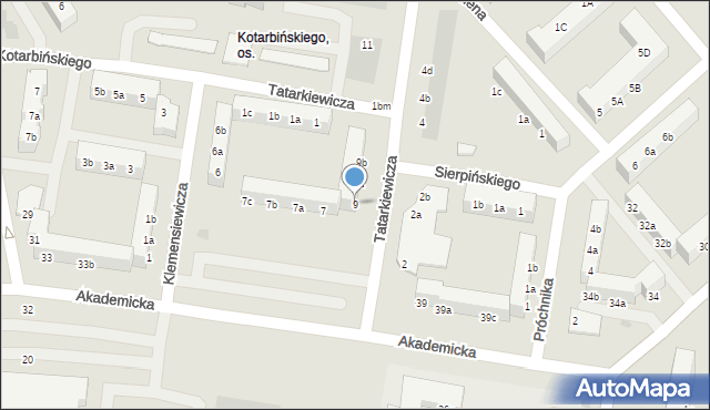 Koszalin, Tatarkiewicza Władysława, 9, mapa Koszalina