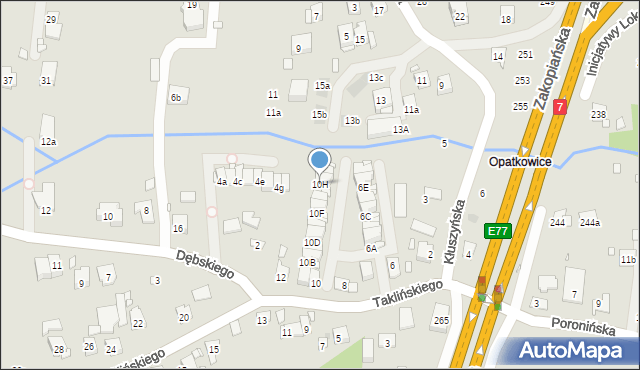 Kraków, Taklińskiego Władysława, 10H, mapa Krakowa