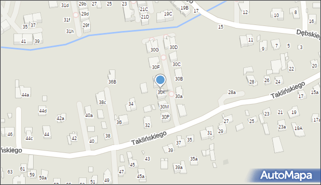 Kraków, Taklińskiego Władysława, 30K, mapa Krakowa