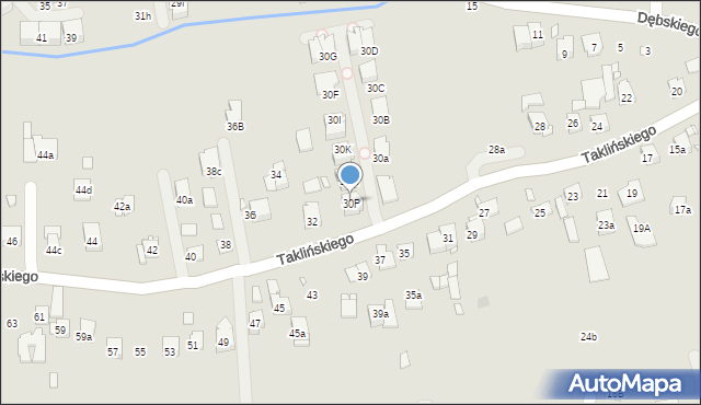 Kraków, Taklińskiego Władysława, 30P, mapa Krakowa