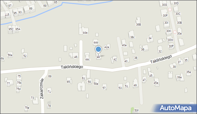 Kraków, Taklińskiego Władysława, 44, mapa Krakowa