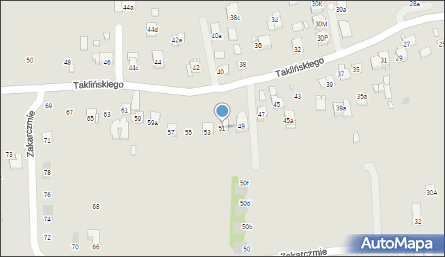 Kraków, Taklińskiego Władysława, 51, mapa Krakowa