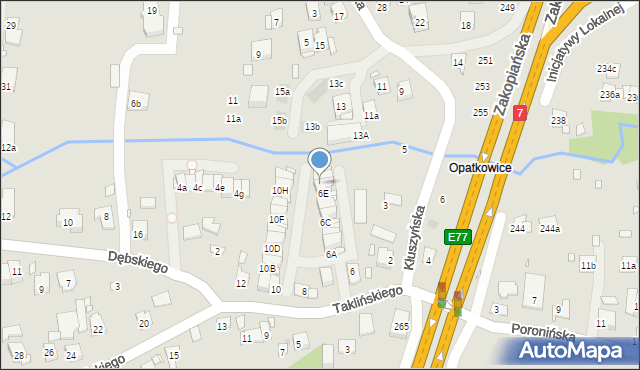 Kraków, Taklińskiego Władysława, 6F, mapa Krakowa