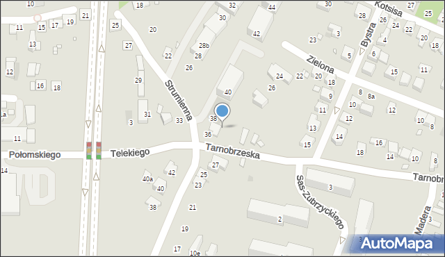 Kraków, Tarnobrzeska, 32, mapa Krakowa