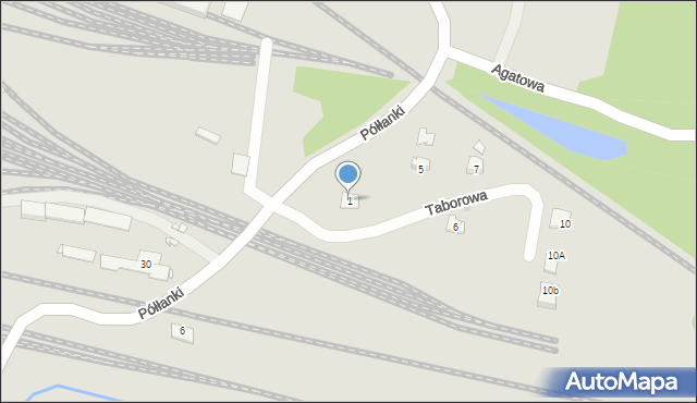 Kraków, Taborowa, 1, mapa Krakowa