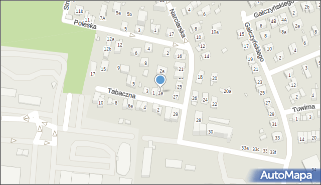 Kraków, Tabaczna, 1a, mapa Krakowa