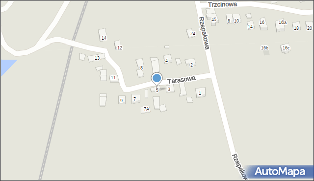 Kraków, Tarasowa, 5, mapa Krakowa